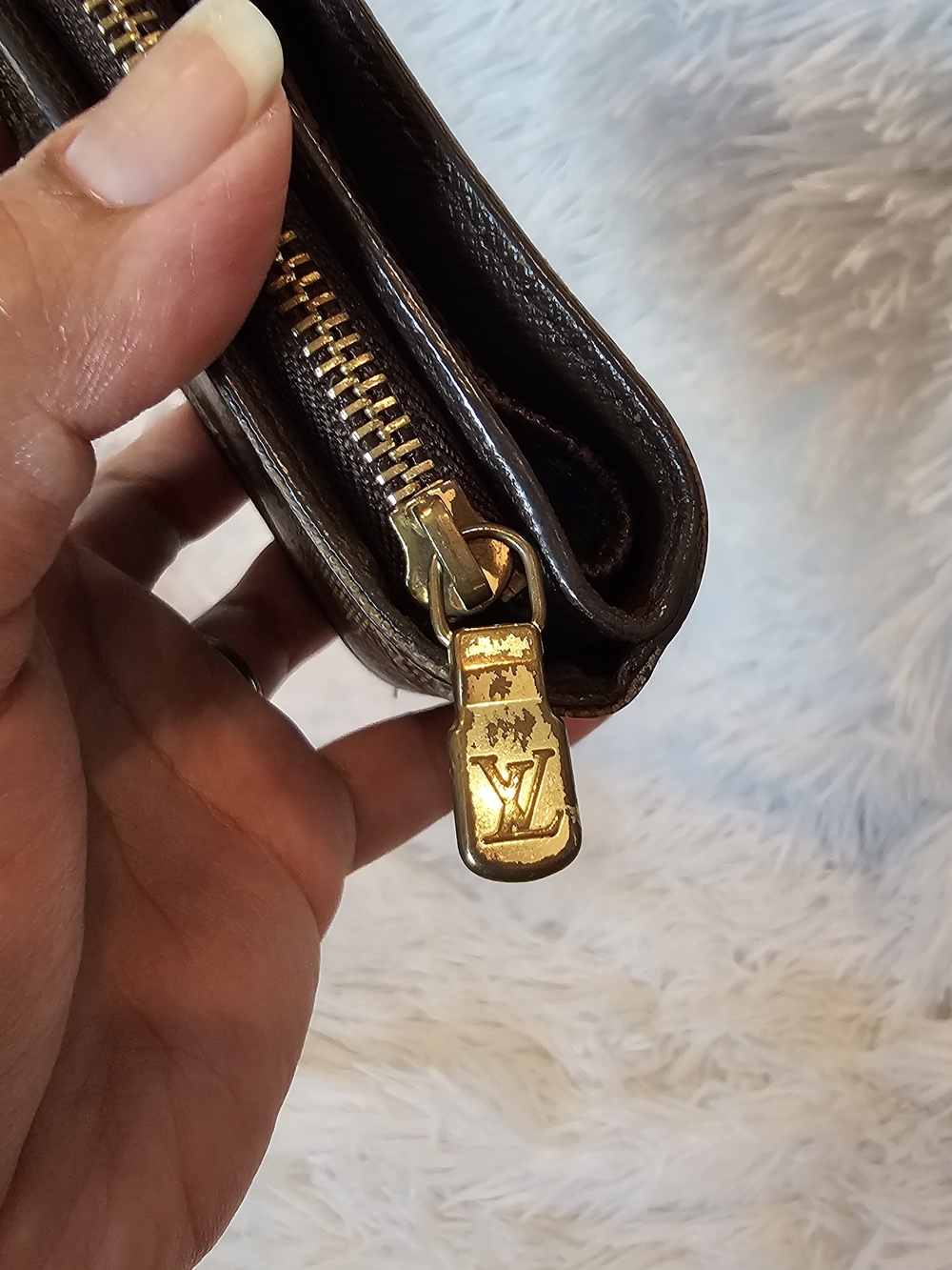 Louis Vuitton Brown Damier Compact Wallet with Dark Leather Trim - Picture 3 of 7